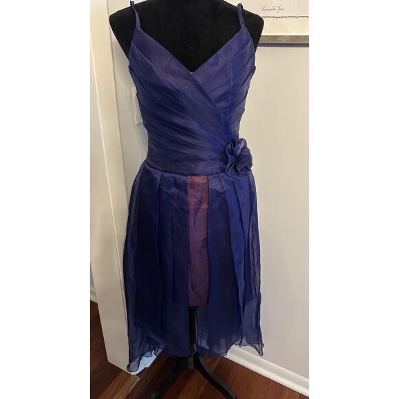 VTG Gunne Sax Formal Gown Size 7/8 Jessica McClintock Purple Tulle Midi 80-90s - Picture 1 of 12